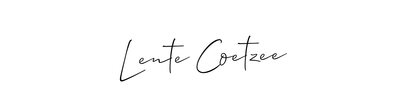 You should practise on your own different ways (Allison_Script) to write your name (Lente Coetzee) in signature. don't let someone else do it for you. Lente Coetzee signature style 2 images and pictures png