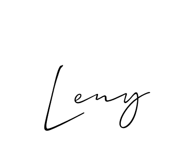 Leny stylish signature style. Best Handwritten Sign (Allison_Script) for my name. Handwritten Signature Collection Ideas for my name Leny. Leny signature style 2 images and pictures png