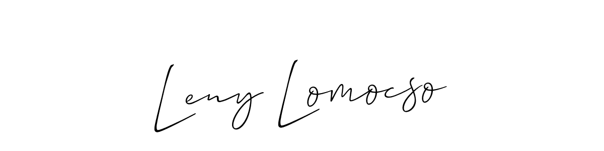 Use a signature maker to create a handwritten signature online. With this signature software, you can design (Allison_Script) your own signature for name Leny Lomocso. Leny Lomocso signature style 2 images and pictures png