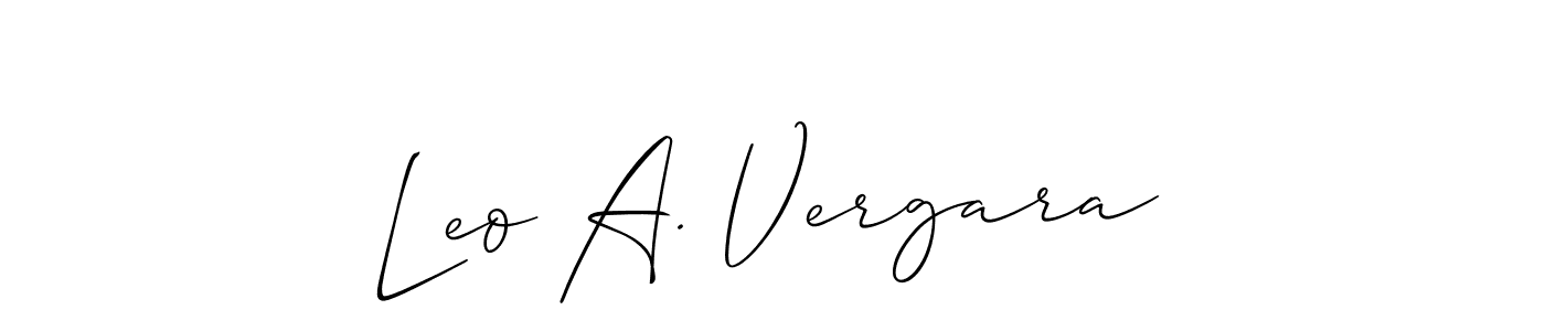 Leo A. Vergara stylish signature style. Best Handwritten Sign (Allison_Script) for my name. Handwritten Signature Collection Ideas for my name Leo A. Vergara. Leo A. Vergara signature style 2 images and pictures png