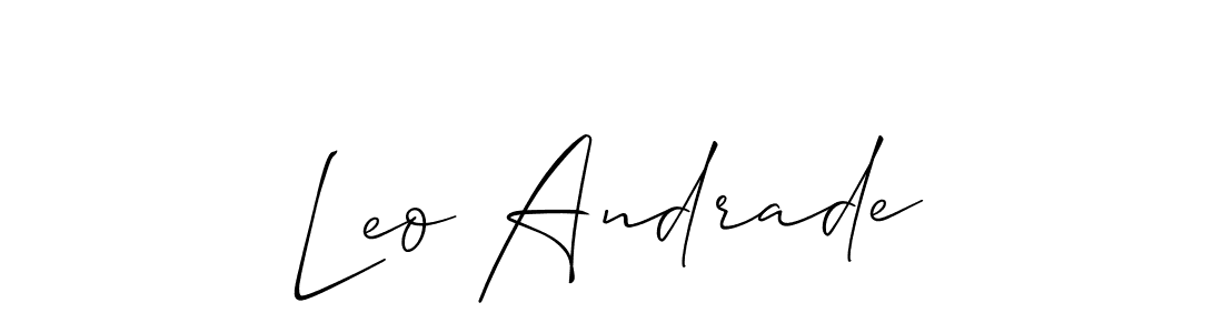 This is the best signature style for the Leo Andrade name. Also you like these signature font (Allison_Script). Mix name signature. Leo Andrade signature style 2 images and pictures png