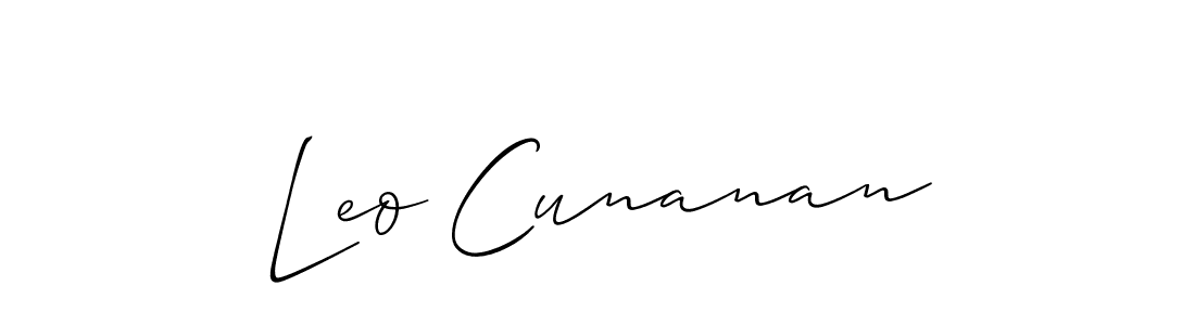 The best way (Allison_Script) to make a short signature is to pick only two or three words in your name. The name Leo Cunanan include a total of six letters. For converting this name. Leo Cunanan signature style 2 images and pictures png