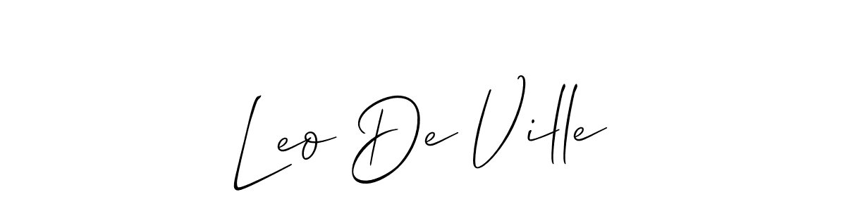 Also You can easily find your signature by using the search form. We will create Leo De Ville name handwritten signature images for you free of cost using Allison_Script sign style. Leo De Ville signature style 2 images and pictures png