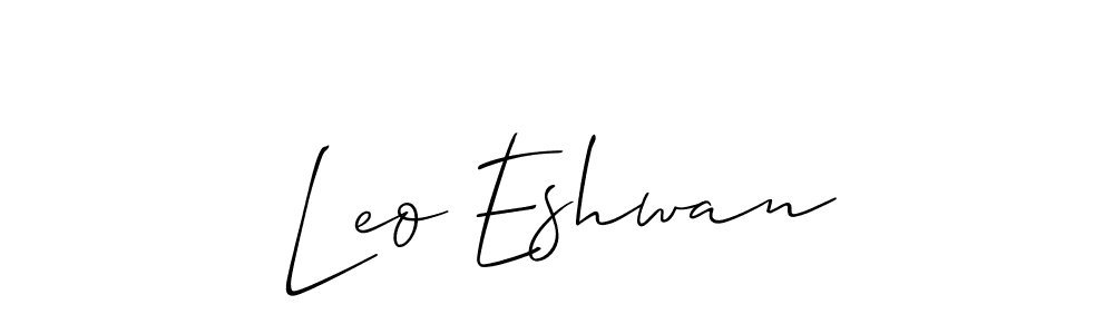 Similarly Allison_Script is the best handwritten signature design. Signature creator online .You can use it as an online autograph creator for name Leo Eshwan. Leo Eshwan signature style 2 images and pictures png