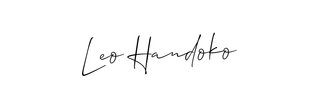 Leo Handoko stylish signature style. Best Handwritten Sign (Allison_Script) for my name. Handwritten Signature Collection Ideas for my name Leo Handoko. Leo Handoko signature style 2 images and pictures png