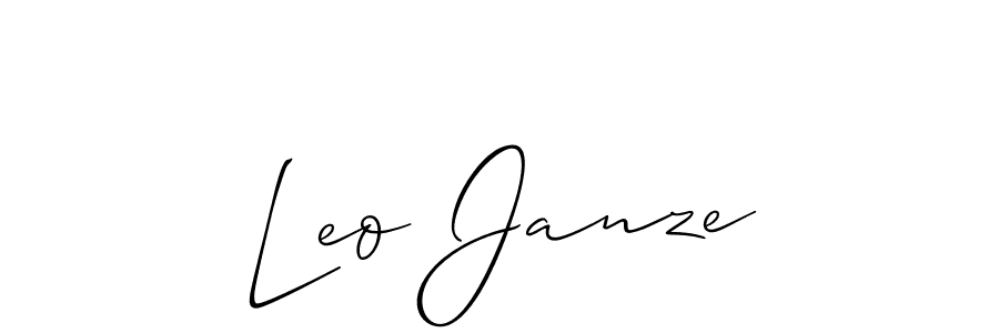Allison_Script is a professional signature style that is perfect for those who want to add a touch of class to their signature. It is also a great choice for those who want to make their signature more unique. Get Leo Janze name to fancy signature for free. Leo Janze signature style 2 images and pictures png