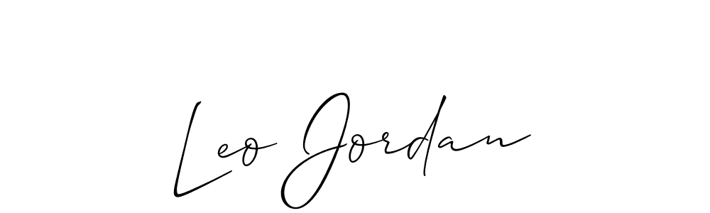 Leo Jordan stylish signature style. Best Handwritten Sign (Allison_Script) for my name. Handwritten Signature Collection Ideas for my name Leo Jordan. Leo Jordan signature style 2 images and pictures png