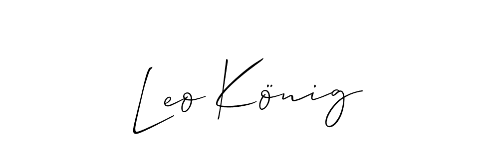 Check out images of Autograph of Leo König name. Actor Leo König Signature Style. Allison_Script is a professional sign style online. Leo König signature style 2 images and pictures png