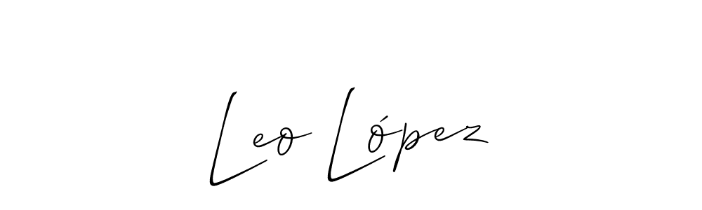 Create a beautiful signature design for name Leo López. With this signature (Allison_Script) fonts, you can make a handwritten signature for free. Leo López signature style 2 images and pictures png
