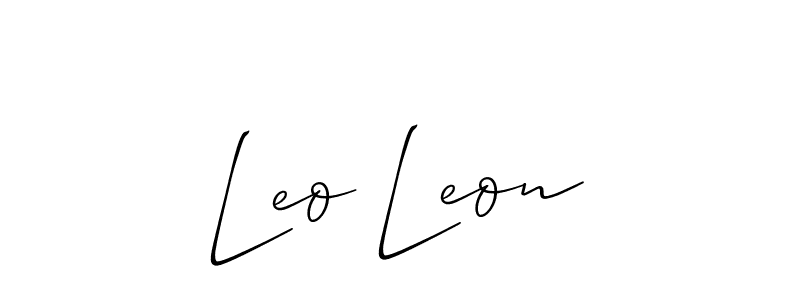 Leo Leon stylish signature style. Best Handwritten Sign (Allison_Script) for my name. Handwritten Signature Collection Ideas for my name Leo Leon. Leo Leon signature style 2 images and pictures png