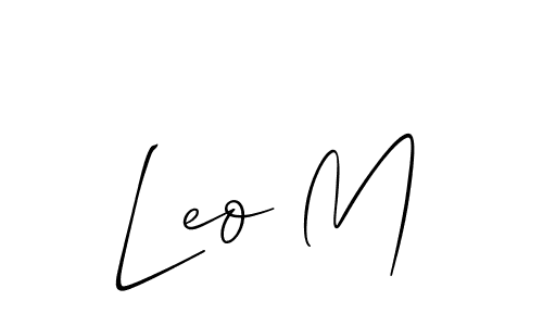 if you are searching for the best signature style for your name Leo M. so please give up your signature search. here we have designed multiple signature styles  using Allison_Script. Leo M signature style 2 images and pictures png