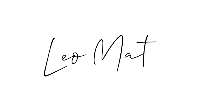 Use a signature maker to create a handwritten signature online. With this signature software, you can design (Allison_Script) your own signature for name Leo Mat. Leo Mat signature style 2 images and pictures png