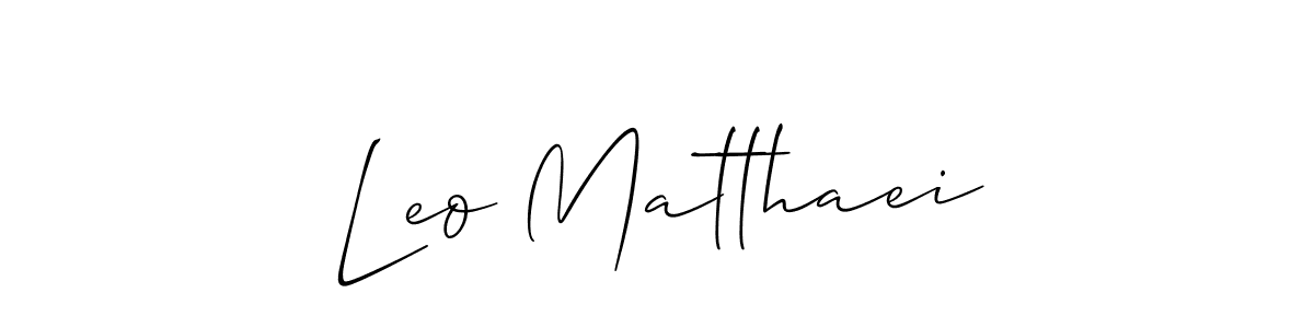 How to make Leo Matthaei name signature. Use Allison_Script style for creating short signs online. This is the latest handwritten sign. Leo Matthaei signature style 2 images and pictures png