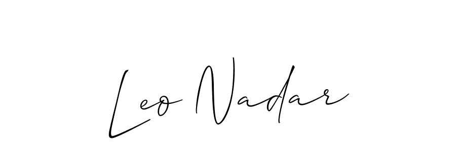 The best way (Allison_Script) to make a short signature is to pick only two or three words in your name. The name Leo Nadar include a total of six letters. For converting this name. Leo Nadar signature style 2 images and pictures png