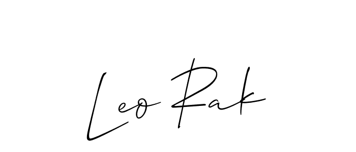 You can use this online signature creator to create a handwritten signature for the name Leo Rak. This is the best online autograph maker. Leo Rak signature style 2 images and pictures png