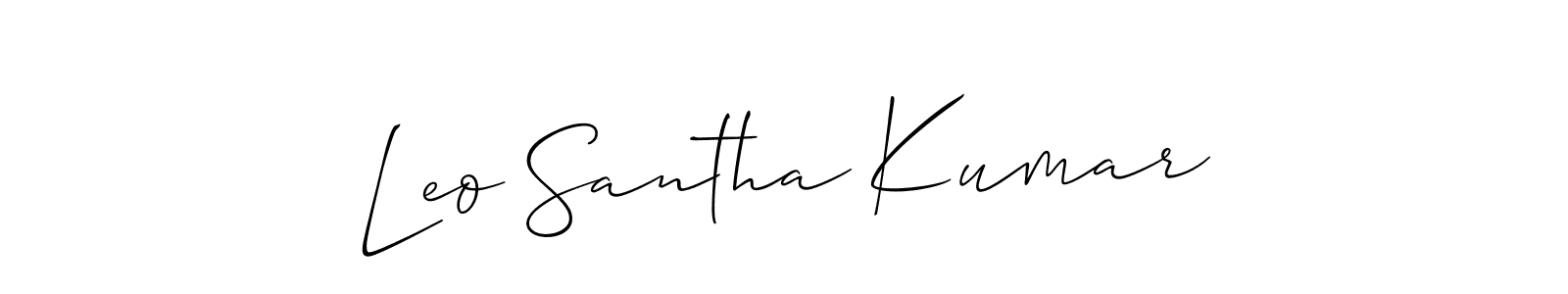 This is the best signature style for the Leo Santha Kumar name. Also you like these signature font (Allison_Script). Mix name signature. Leo Santha Kumar signature style 2 images and pictures png