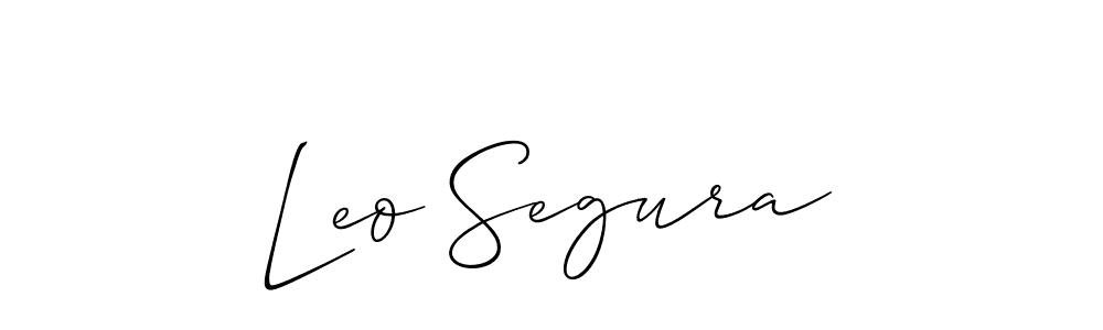 How to make Leo Segura name signature. Use Allison_Script style for creating short signs online. This is the latest handwritten sign. Leo Segura signature style 2 images and pictures png