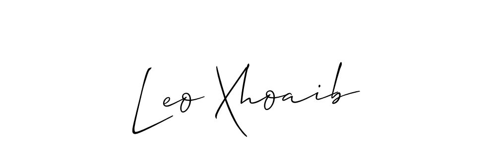 Use a signature maker to create a handwritten signature online. With this signature software, you can design (Allison_Script) your own signature for name Leo Xhoaib. Leo Xhoaib signature style 2 images and pictures png