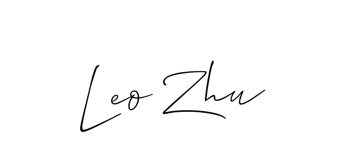 Allison_Script is a professional signature style that is perfect for those who want to add a touch of class to their signature. It is also a great choice for those who want to make their signature more unique. Get Leo Zhu name to fancy signature for free. Leo Zhu signature style 2 images and pictures png