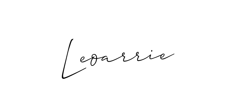 Create a beautiful signature design for name Leoarrie. With this signature (Allison_Script) fonts, you can make a handwritten signature for free. Leoarrie signature style 2 images and pictures png