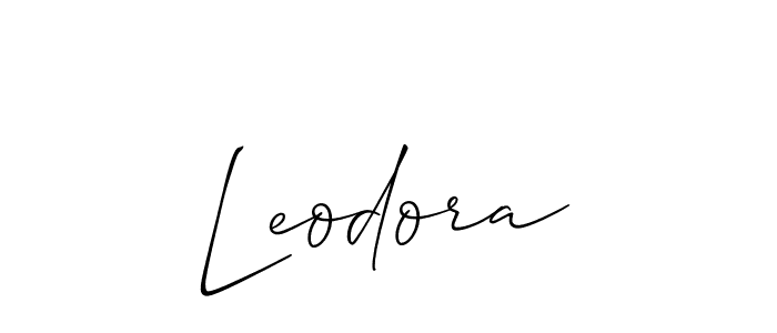 Create a beautiful signature design for name Leodora. With this signature (Allison_Script) fonts, you can make a handwritten signature for free. Leodora signature style 2 images and pictures png
