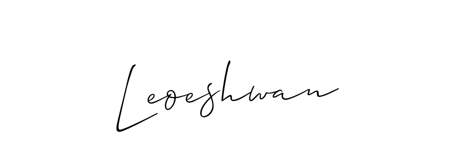 How to make Leoeshwan name signature. Use Allison_Script style for creating short signs online. This is the latest handwritten sign. Leoeshwan signature style 2 images and pictures png