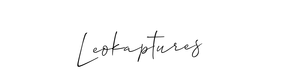 How to Draw Leokaptures signature style? Allison_Script is a latest design signature styles for name Leokaptures. Leokaptures signature style 2 images and pictures png