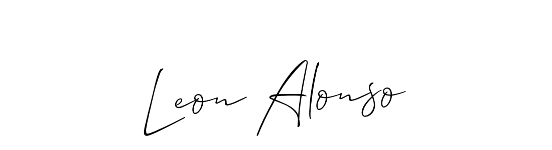 Allison_Script is a professional signature style that is perfect for those who want to add a touch of class to their signature. It is also a great choice for those who want to make their signature more unique. Get Leon Alonso name to fancy signature for free. Leon Alonso signature style 2 images and pictures png