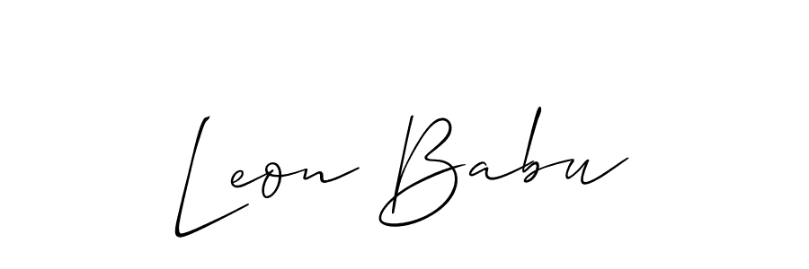 You should practise on your own different ways (Allison_Script) to write your name (Leon Babu) in signature. don't let someone else do it for you. Leon Babu signature style 2 images and pictures png