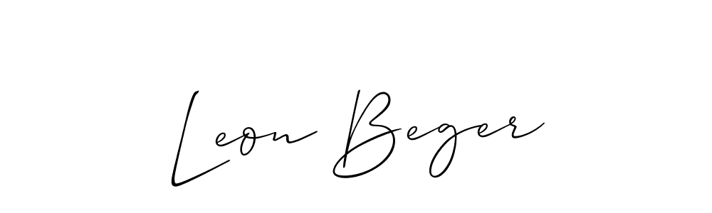 How to make Leon Beger name signature. Use Allison_Script style for creating short signs online. This is the latest handwritten sign. Leon Beger signature style 2 images and pictures png