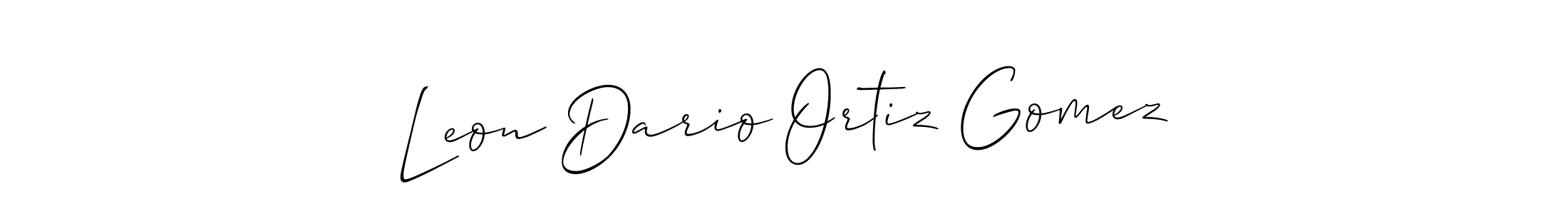 if you are searching for the best signature style for your name Leon Dario Ortiz Gomez. so please give up your signature search. here we have designed multiple signature styles  using Allison_Script. Leon Dario Ortiz Gomez signature style 2 images and pictures png