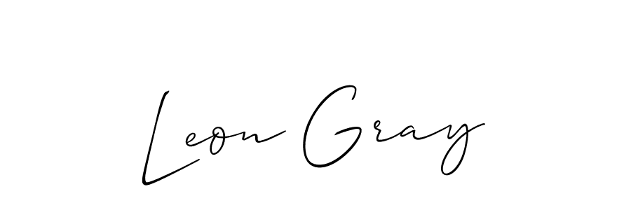 How to make Leon Gray name signature. Use Allison_Script style for creating short signs online. This is the latest handwritten sign. Leon Gray signature style 2 images and pictures png