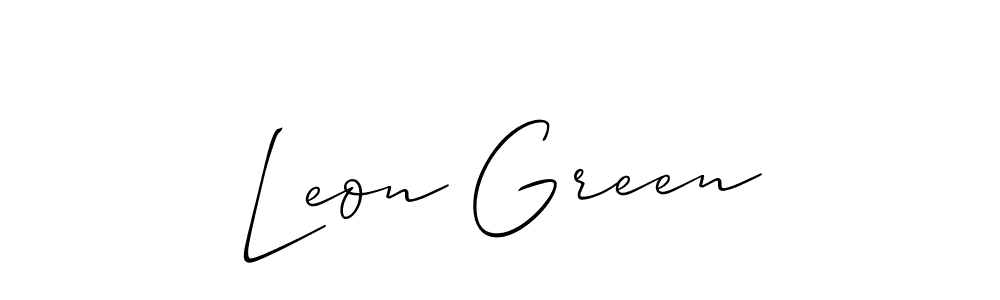 if you are searching for the best signature style for your name Leon Green. so please give up your signature search. here we have designed multiple signature styles  using Allison_Script. Leon Green signature style 2 images and pictures png