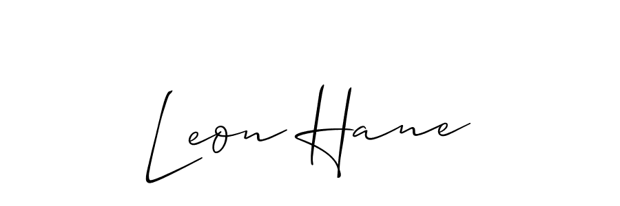 How to make Leon Hane signature? Allison_Script is a professional autograph style. Create handwritten signature for Leon Hane name. Leon Hane signature style 2 images and pictures png