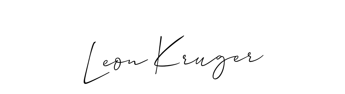 Leon Kruger stylish signature style. Best Handwritten Sign (Allison_Script) for my name. Handwritten Signature Collection Ideas for my name Leon Kruger. Leon Kruger signature style 2 images and pictures png