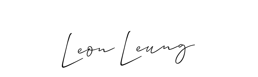 You should practise on your own different ways (Allison_Script) to write your name (Leon Leung) in signature. don't let someone else do it for you. Leon Leung signature style 2 images and pictures png