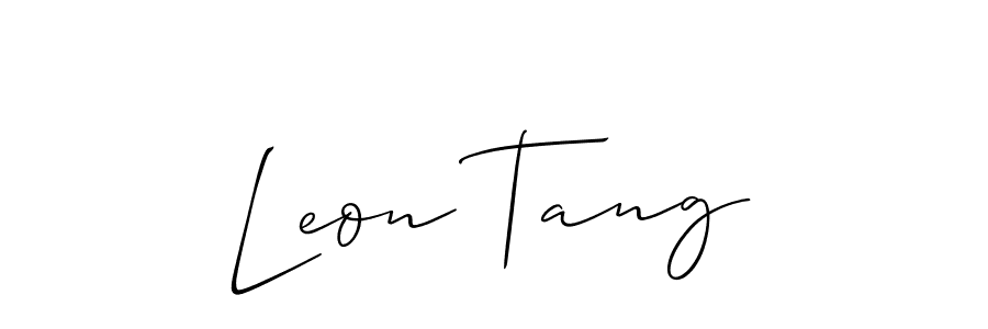 Make a beautiful signature design for name Leon Tang. With this signature (Allison_Script) style, you can create a handwritten signature for free. Leon Tang signature style 2 images and pictures png