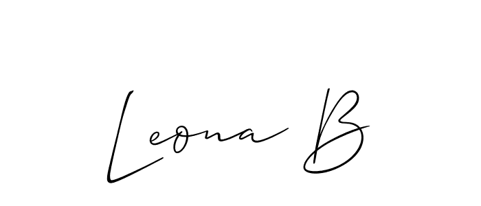 if you are searching for the best signature style for your name Leona B. so please give up your signature search. here we have designed multiple signature styles  using Allison_Script. Leona B signature style 2 images and pictures png