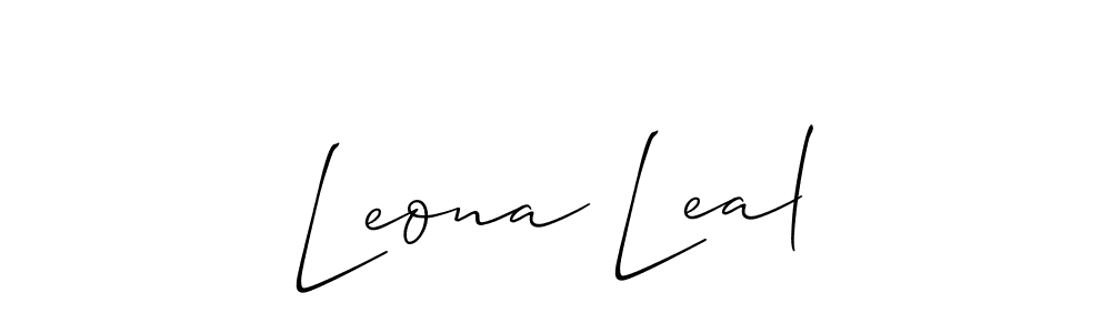 It looks lik you need a new signature style for name Leona Leal. Design unique handwritten (Allison_Script) signature with our free signature maker in just a few clicks. Leona Leal signature style 2 images and pictures png