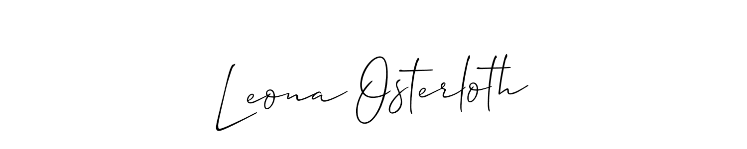 Also we have Leona Osterloth name is the best signature style. Create professional handwritten signature collection using Allison_Script autograph style. Leona Osterloth signature style 2 images and pictures png