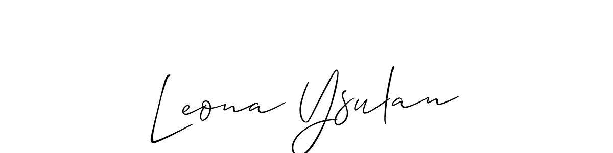 Make a short Leona Ysulan signature style. Manage your documents anywhere anytime using Allison_Script. Create and add eSignatures, submit forms, share and send files easily. Leona Ysulan signature style 2 images and pictures png
