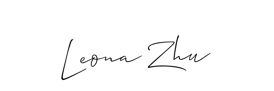 The best way (Allison_Script) to make a short signature is to pick only two or three words in your name. The name Leona Zhu include a total of six letters. For converting this name. Leona Zhu signature style 2 images and pictures png