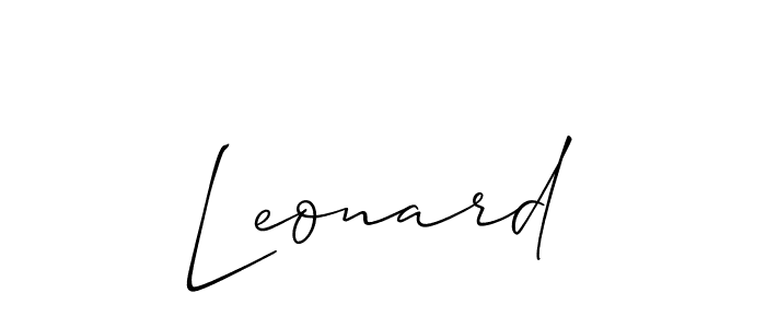 How to make Leonard signature? Allison_Script is a professional autograph style. Create handwritten signature for Leonard name. Leonard signature style 2 images and pictures png