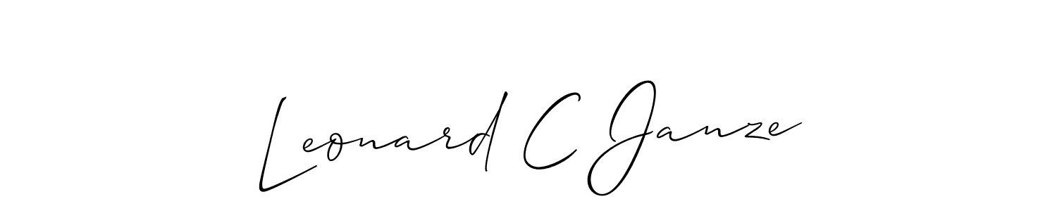 Make a beautiful signature design for name Leonard C Janze. With this signature (Allison_Script) style, you can create a handwritten signature for free. Leonard C Janze signature style 2 images and pictures png