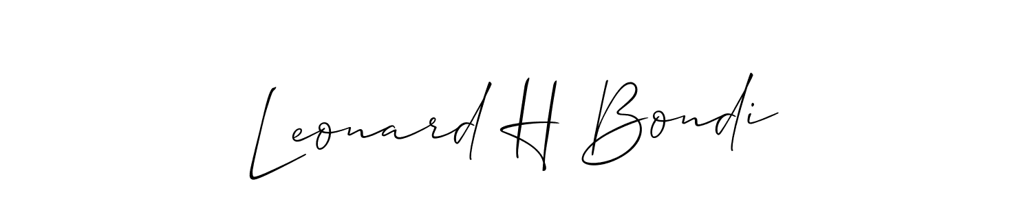 This is the best signature style for the Leonard H Bondi name. Also you like these signature font (Allison_Script). Mix name signature. Leonard H Bondi signature style 2 images and pictures png