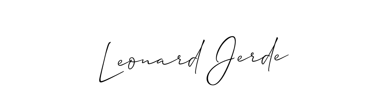 How to Draw Leonard Jerde signature style? Allison_Script is a latest design signature styles for name Leonard Jerde. Leonard Jerde signature style 2 images and pictures png