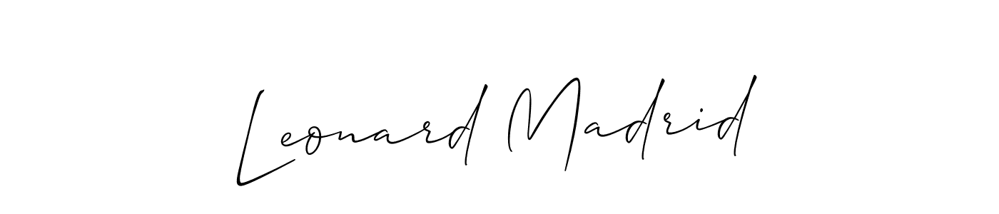 Also we have Leonard Madrid name is the best signature style. Create professional handwritten signature collection using Allison_Script autograph style. Leonard Madrid signature style 2 images and pictures png