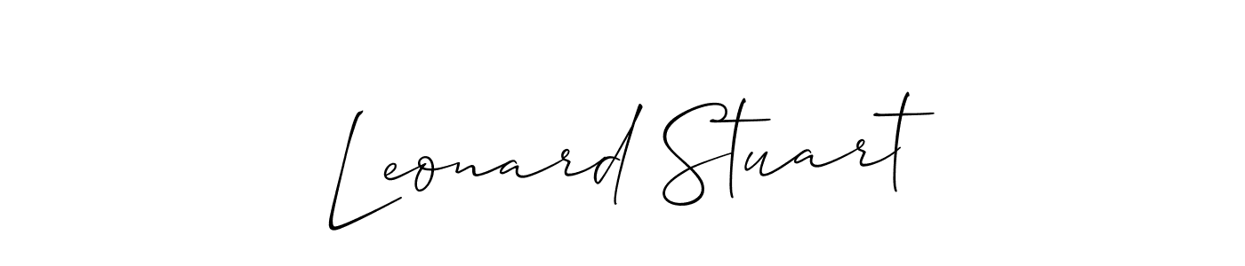 You should practise on your own different ways (Allison_Script) to write your name (Leonard Stuart) in signature. don't let someone else do it for you. Leonard Stuart signature style 2 images and pictures png