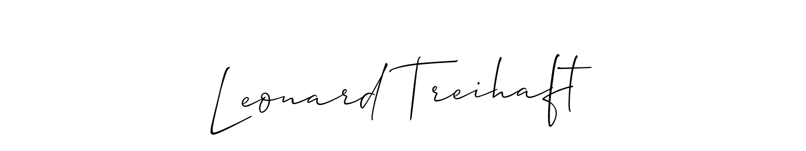 Use a signature maker to create a handwritten signature online. With this signature software, you can design (Allison_Script) your own signature for name Leonard Treihaft. Leonard Treihaft signature style 2 images and pictures png