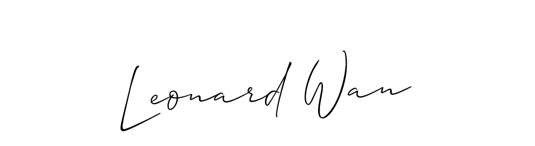 It looks lik you need a new signature style for name Leonard Wan. Design unique handwritten (Allison_Script) signature with our free signature maker in just a few clicks. Leonard Wan signature style 2 images and pictures png